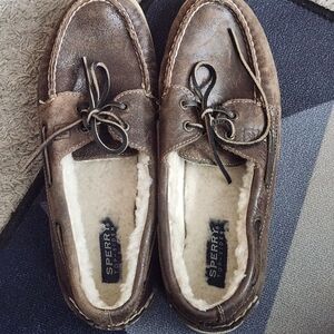 Sperry Men's Dark Brown Boat Shoes (Wool Lining)